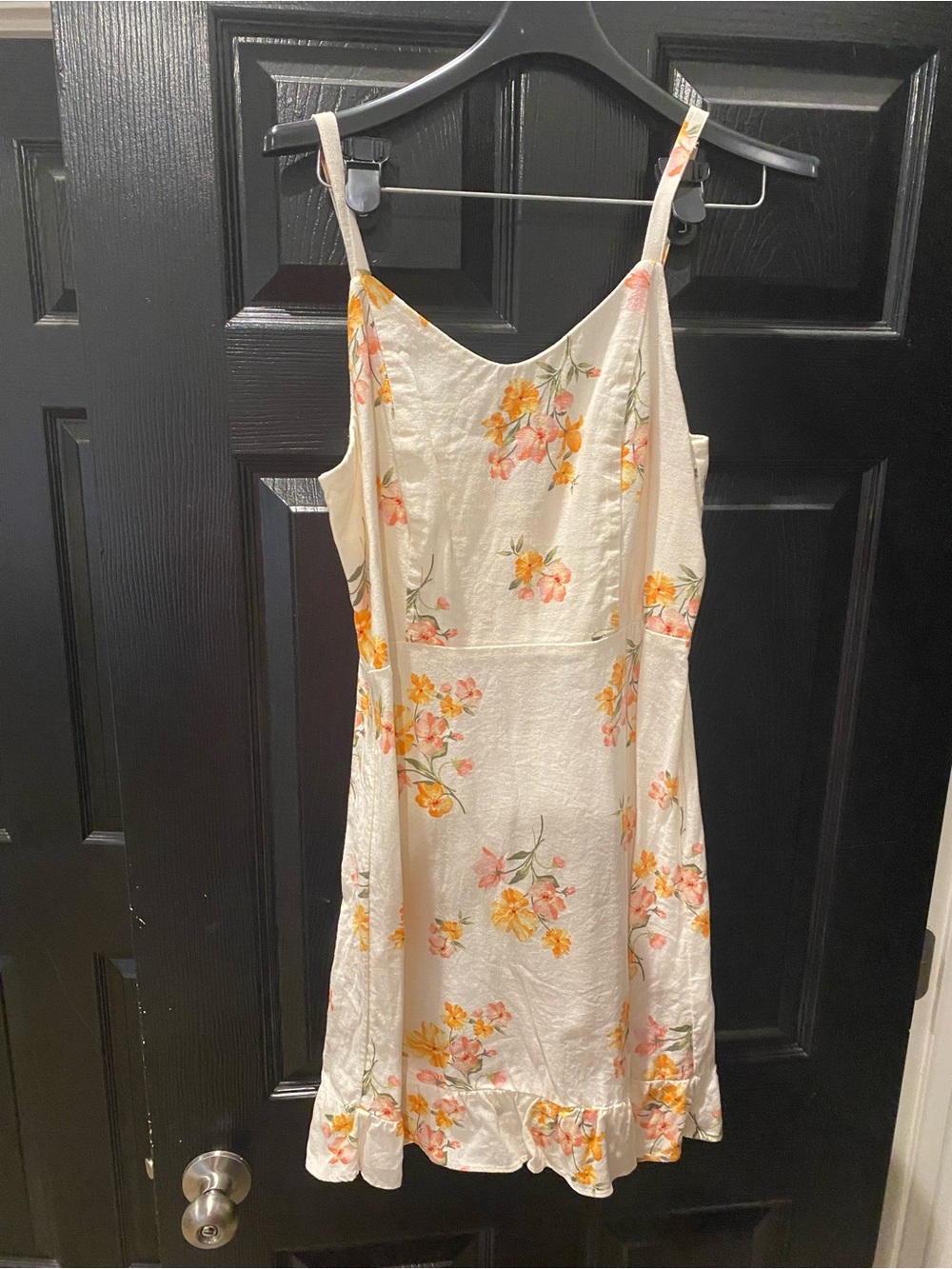 Old Navy Cream Floral Mini Dress with Peach & Yellow Blooms